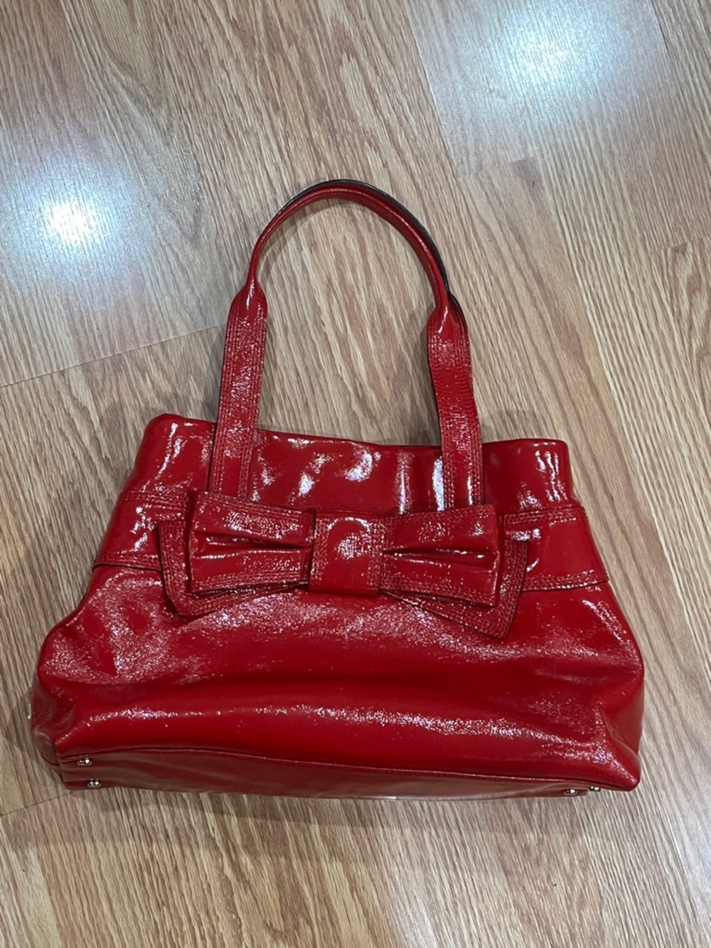 Kate Spade Red Patent Bow-Accent Tote Bag